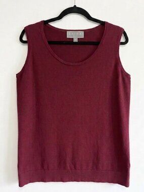 Laura Plus Burgundy Knit Sleeveless Shell - Size 1X